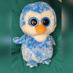 TY Beanie Boos  ICE CUBE Penguin Blue Big Eyes Shiny Feet Collectible Figure 9"